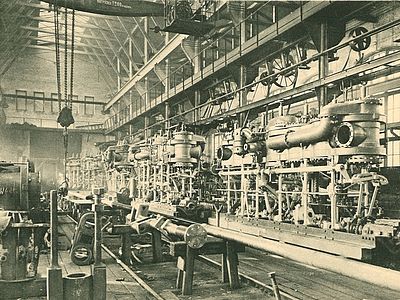 Общий вид машин эскадренных миноносцев, 1950 год